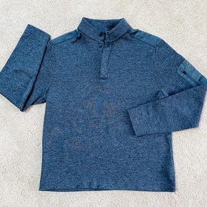 Greg Norman Pullover with Buttons Heathered Blue Mens Size Medium M